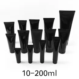 병 10ml 20ml 50ml 100ml 200g 검은 빈 화장품 스퀴즈 병 리필 가능한 메이크업 로션 크림 컨테이너 플라스틱 소프트 튜브 10pcs