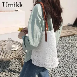 Totes Mulheres Bolsa de primeira mão Summer coreano Mori Lace Shopte Tote bonito de grande capacidade Elegante Fashon Casual Bucket Shopping