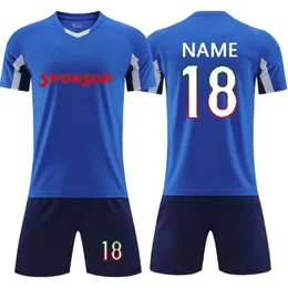 Fans Tops Tees 2022 New Adults child Football Jersey Personalized Printed Breathable Football Uniforms Club Team Training Soccer Uniform Y240423