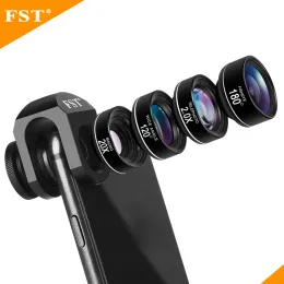Filters New 4 in 1 Phone Camera Lenses Kit Long Focus Lens Wide Angle Macro Fish Eye Lens for iPhone Smartphone HD Lenses Kit