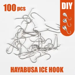 Accessoires Muunn Winter Ice Hook,#8 ~#18 Hayabusa Japan DIY Fishing Jig Heads, Barsch Crappie Panfish Bluegill Soft Lure Tackel Material