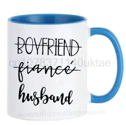 Boyfriend Cups Fiance Mugs Husband Coffee Mugen Unique Fiancee Wife Couples Tableware Coffeeware Home Decal Valentines Gifts 240418