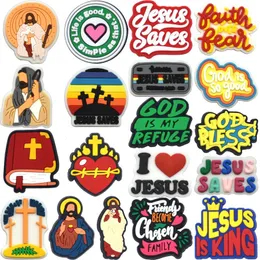 Bebê crianças Jesus encantos de anime Charms por atacado Memórias de infância Funny Gift Cartoon Charms Acessórios para calçados PVC Decoração de fivela de borracha macia Cado