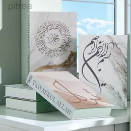 Oggetti decorativi Figurine islamiche Kaaba Quran Moschea Allah Falti libri per decorazione Box decorativo Libro decorativo tavolino da letto camera da letto decorazioni soggiorno d240424