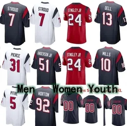 Football Jersey Stefon Digg Joe Mixon C.J. Stroud Dameon Pierce Tank Dell Derek Stingley Jr. Davis Mills Jalen Pitre Will Anderson Jr. Robert Woods Noah Br owns