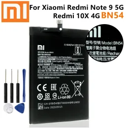 Piller Xiaomi BN54 Xiaomi için Orijinal Telefon Pili Redmi Not 9 5G / Redmi 10x 4G Yedek Piller Bateria + Ücretsiz Araçlar