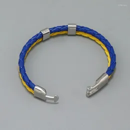 Link braccialetti squisiti intrecciati intrecciati intrecciati poltrona nazionale europa bracciale country giallo gioielli blu giallo presenti unisex