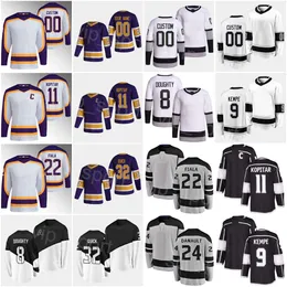 KOB Man Woman Youth 2023 Retro retro hóquei 12 Trevor Moore Jerseys 22 Kevin Fiala 11 Anze Kopitar 8 Drew Doughty 32 Jonathan Quick 9 ADR