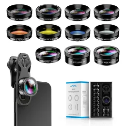 Filters APEXEL 11 in 1 Camera Phone Lens Kit Wide Angle Macro Phone Lens Filter CPL ND Star Filter for iPhone 13 Samsung all Smartphone