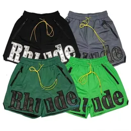 디자이너 남성 반바지 Rhud Beach Pants 남자 여름 패션 고품질 거리 착용 녹색 블루 블랙 퍼플 맨 짧은 바지 휴가 의류 미국 크기 S m l xl