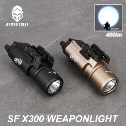 Luci tattiche x300 Surefr x300u Airsoft Arma Light 400lm ad alta potenza Flash a LED in metallo Flashlight Pistola Scout Lanterna Torcia Lanterna Torcia
