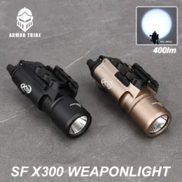 ライト戦術X300 SureFr X300U Airsoft Weapon Light 400LM高出力ハンギングメタルLED懐中電灯ピストルスカウトライトランタルナトーチ