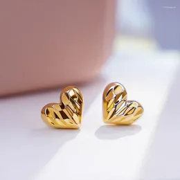 Orecchini per borchie Panjbj Gold Color Love Heart Earrings for Women Girl Girl Sezione Tri dimensionali Giochi di gioielli Drop