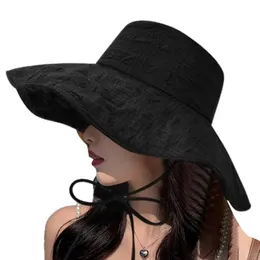 Sun Hat Womens Wide Brim UPF50 Traveling Beach Wild Hats Foldable For Women Breathable Flexible 240423