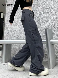 I-DLE ソヨン★関税込★TAKEASY Women's Solid Cargo Wide Pants DHgate.com:Grey Wide-Leg Cargo Trousers: Korean Spliced