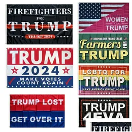 Banner Flags 3x5 ft Trump Campagna Stampato digitale Farmer Green Farefighter Flag Dropsese Delivery Home Garden Festive Party Dht7A