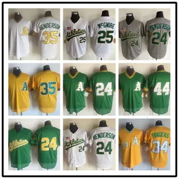 Baseball Jerseys Embroidered Jersey Athletics 24#henderson Training Kits