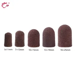 Bity 5 Rozmiar 10pcs Grit 80# 120# 180# 240# Brązowe pasma szlifierskie Block Caps Cap Manicure Pedicure Electric Paznokcie noża