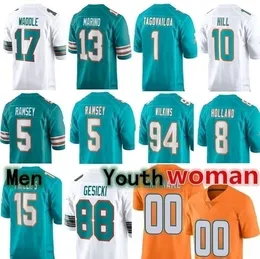 Football Jersey Dan Marino Tua Tagovailoa Raheem Mostert Tyreek Hill Jaylen Waddle Larry Csonka Jalen Ramsey Jevon Holland River Cracraft Jaelan Phillips