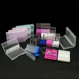 Bits 10/20/30 Slots Clear Storage Box For Nail Drill Bit Files Holder Container Case Display Nail Accessorie Tool