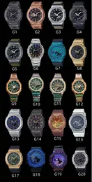 Spor Dijital Kuvars Erkekler 2100 Saat Led Otomatik El Kaldırma Işık Out Watch Water Popes World World Time Alaşım Gm Meşe Serisi