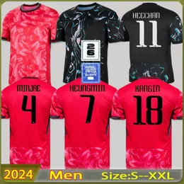 韓国サッカージャージーNEW 2024 2025 Heung-Min Son Kang In Lee National Team Men Uniform Red Black Fan