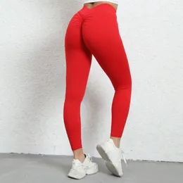 Aktif pantolon lycra spor salonu tozları kadınlar push up spor taytlar kadın yoga fitness için çıtırtı leganta bumbum gri kırmızı