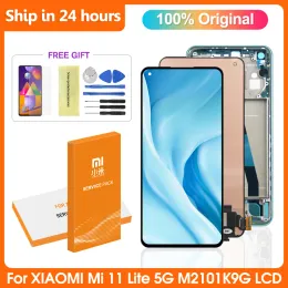 Ekrany oryginalne dla Xiaomi Mi 11 Lite M2101K9AG LCD, zespół digitizer ekranu dotykowego dla Xiaomi Mi11lite 5G M2101K9G M2101K9C