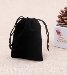 Bolsas de jóias de veludo 5x7cm Black Gifts Bags Bolsas de jóias de jóias Casos de pacote de jóias Casos de presente de Natal1451184