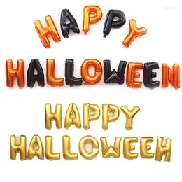 Party Decoration Happy Halloween Foil Balloons Inflatable Helium Ballon Accessories Supplies Balloon Banner Gold Orange/Black