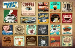 Itália Coffee Metal Signs Idea TEA PLACE METAL Decoração de parede vintage para cozinha Bar Cafe Retro Posters Iron Pintura YI114282139