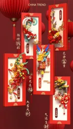 Blöcke Balody Mini Blöcke Gebäude Spielzeug Fotorahmen Puzzle Neujahrsgeschenk Chinesische Geschenke Wohnheimdekor 21297 21298 21299 21300 21301
