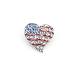 Broches de pinos 10 PCs/Lote American Bandro American Broche Rhinestone Heart Shape 4th of JY EUA