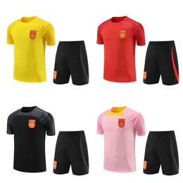 Jerseys de futebol Menina masculina Treinamento chinês Treinando Jersey Manga curta Verão Futebol para crianças adultos Conjunto pré -partida