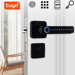 Управление интеллектуальной дверной ручкой отпечатка пальца пароль удаленно разблокировать цифровой блокировка приложения Tuya приложение без ключа для дверей Smart Electronic Lock