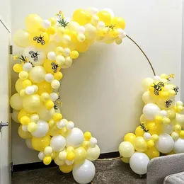 Dekoracja imprezy 150pcs żółte białe balony girland Zestaw Matte lateksowy łuk łuk baby shower dziewczyna urodziny dekoracje ślubne