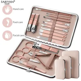 Kits 7/10/15/18pcs Conjunto de aço inoxidável Manicure Pedicure UNID ANELCERS CONJUNTO DE TECIONAÇÕES TWEEZERS SPOW SPOW