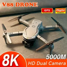 DRONES V88 DRONE 8K 5G Professional HD Aerial Photography Dualcamera全診断障害物回避第4室ヘリコップ