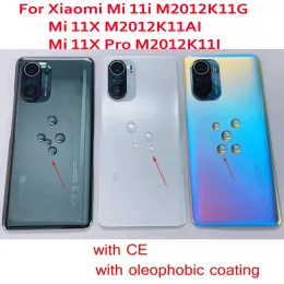 إطارات الغطاء الخلفي الزجاجي الأصلي الأصلي لـ Xiaomi Mi 11i 11x بطارية باب الإسكان الخلفي Case + Camera Lens Shell Mi11x Pro Mobile Lid