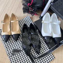 Mary Jane Ballet Flat Shoes Strap Sandal Loafers Womens Flat Dress Shoes Luxury Designer Shoes Office Shoes Black White Size 35-40