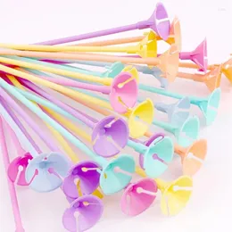 Party Decoration 20/40pcs mixcolor 32 cm latex ballong stick macaron balloons stavar hållare pinnar bröllop uppblåsbara bollar dekor tillbehör tillbehör