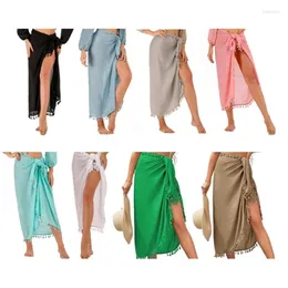 Color Option 1 Pc Polyester Soft Womens Sarong Swimsuit Cover Ups Bathing Suit Coverups Long Beach Wrap Skirt Drop