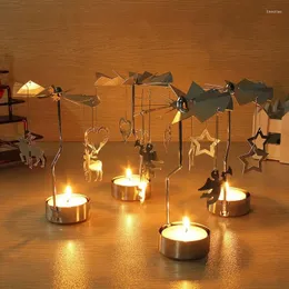 Candle Holders Tealight Carousel Rotary Tea Light Holder Birthday Gift Charms Spinning Dinner Wedding Bar Party