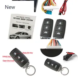 Ny dörrlås Auto Keyless Entry System -knapp Start Stop KeyChain Central Kit Universal Car 12V