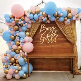 Decorazione per feste macaron palloncini rosa blu ghirlanda kit arco di genere rivela decorazioni cromate oro di compleanno di compleanno baby shower