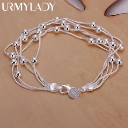 Beaded hot sell fashion fine product 925 Sterling Silver Jewelry chain beads Bracelets For cute lady women gifts free shipping H234 240423