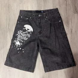 Vintage luźne spodnie kolan plażowe letnie moda swobodna y2k hip hop dżinsowe spodenki harajuku punk rock gym męskie szorty 240409