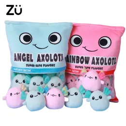 Cuscini carini axolotl peluche giocattoli un sacchetto di mini mini axolotl cartone animato bambole soft bambole di divano cuscino per bambini regalo per bambini spedizione gratuita