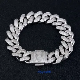 Großhandelspreis 18 mm CZ Diamond Miami Kettenarmband Hüfthop Kubaner Männer Jungen Schmuck 14K Gold Plated Eced Out Link