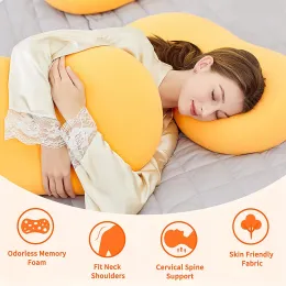 Massageador Cat Bashow Pillow Memory Cotton Sofá Massagem Terapia Pescoço Sono Relax Relax Solid Solid Color Travel Infronto Office Break